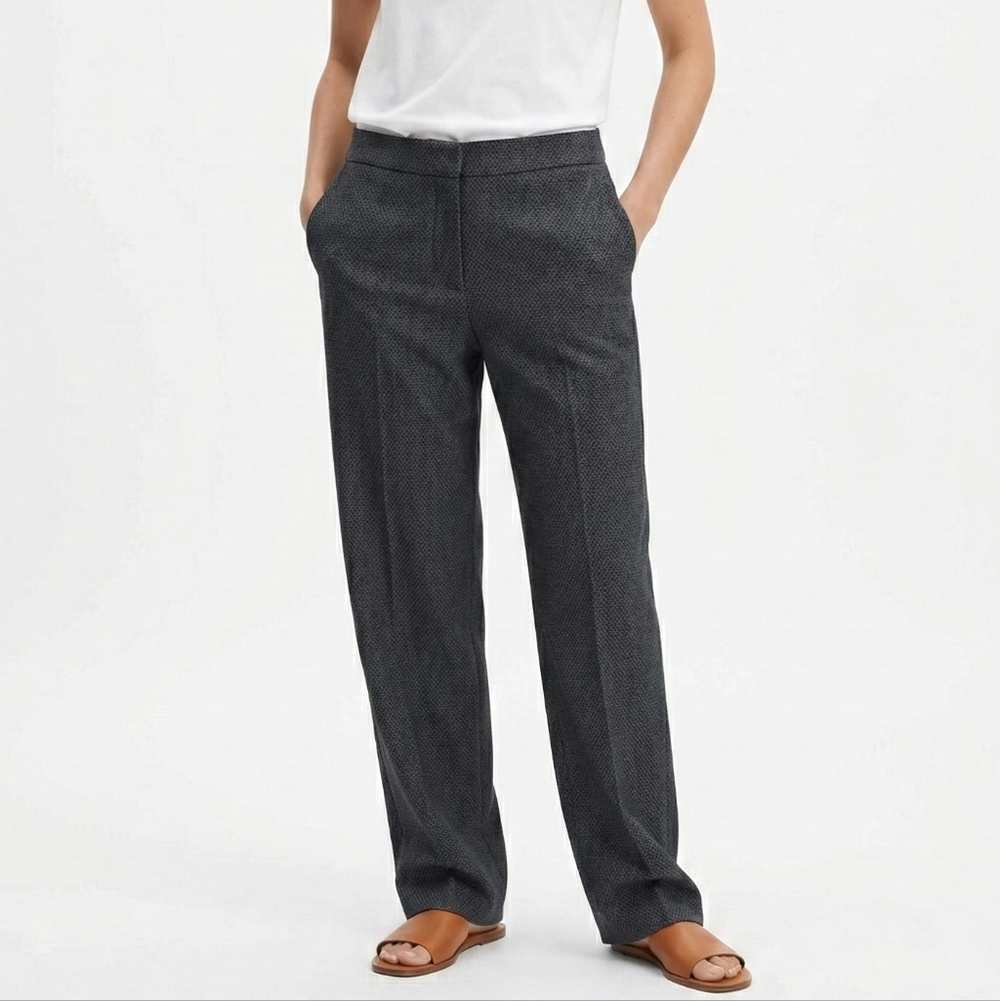 Evan Picone Blue Marled Trousers Office Business Straight Leg Corporate 10